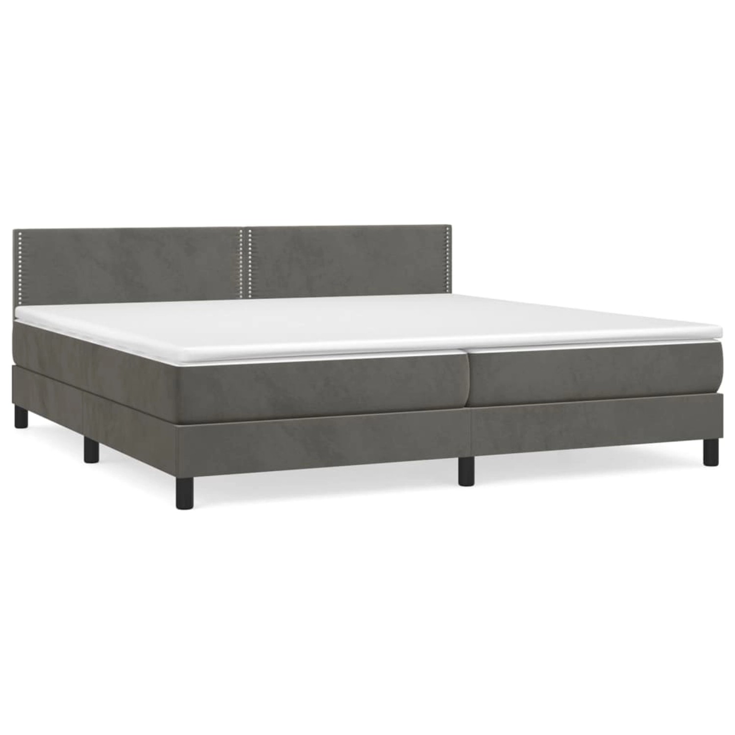 vidaXL Boxspringbett Boxspringbett mit Matratze Dunkelgrau 200x200 cm Samt günstig online kaufen