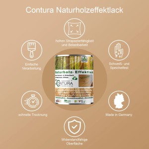 Contura Parkettlack Möbellack Holzlack Naturholzeffekt Lack Matt Naturholz Effektlack 750ml