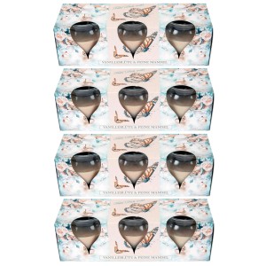 HS Candle Duftkerzen Selection, 12er Pack "Butterfly Selection" mit Vanille-Mandel Duft.