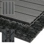 WPC Terrassenfliesen 30x30 cm, 55er Set in Anthrazit mit Klicksystem und Holzoptik.
