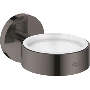 Grohe Essentials Halter in Hard Graphite für Seifenschale oder Spender, Wandmontage.