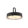 Schwarze LED-Akku-Pendelleuchte Akuba von Just Light, 22 x 25 cm, für den Innen- und Außenbereich.
