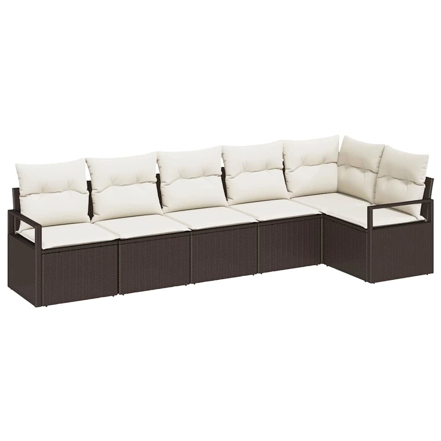 vidaXL 6-Teiliges Gartensofa-Set mit Kissen Braun Poly Rattan 3346398 günstig online kaufen