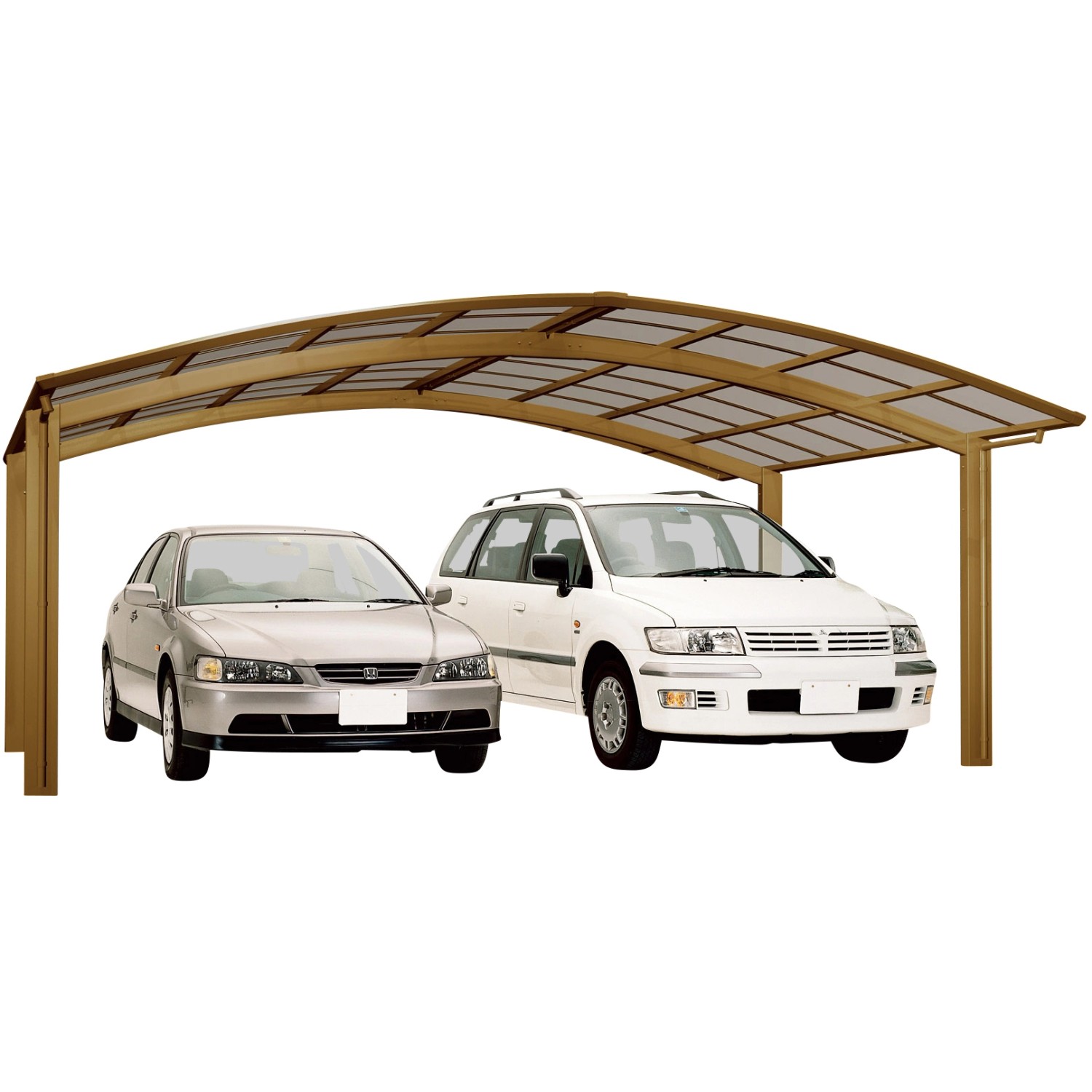 Ximax Alu Doppelcarport Portoforte Typ 80 Bronze 542 x 495 cm Sonderfertigung