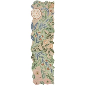 Flair Rugs Wollteppich Bryony, mehrfarbig, mit floralem Muster und geformten Kanten. Handgefertigt aus Wolle.