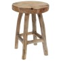 Runder Sitzhocker aus Teakholz, 42 cm hoch, Naturholz-Optik für Wohnzimmer und Garten.