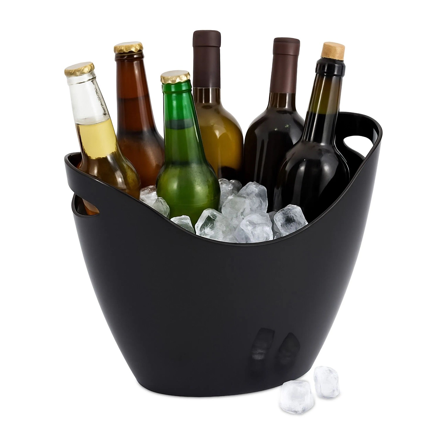 Relaxdays Eiseimer Kunststoff Schwarz Bruchsicher 8, 25,5 cm x 34,5 cm x 25 cm 1 kg