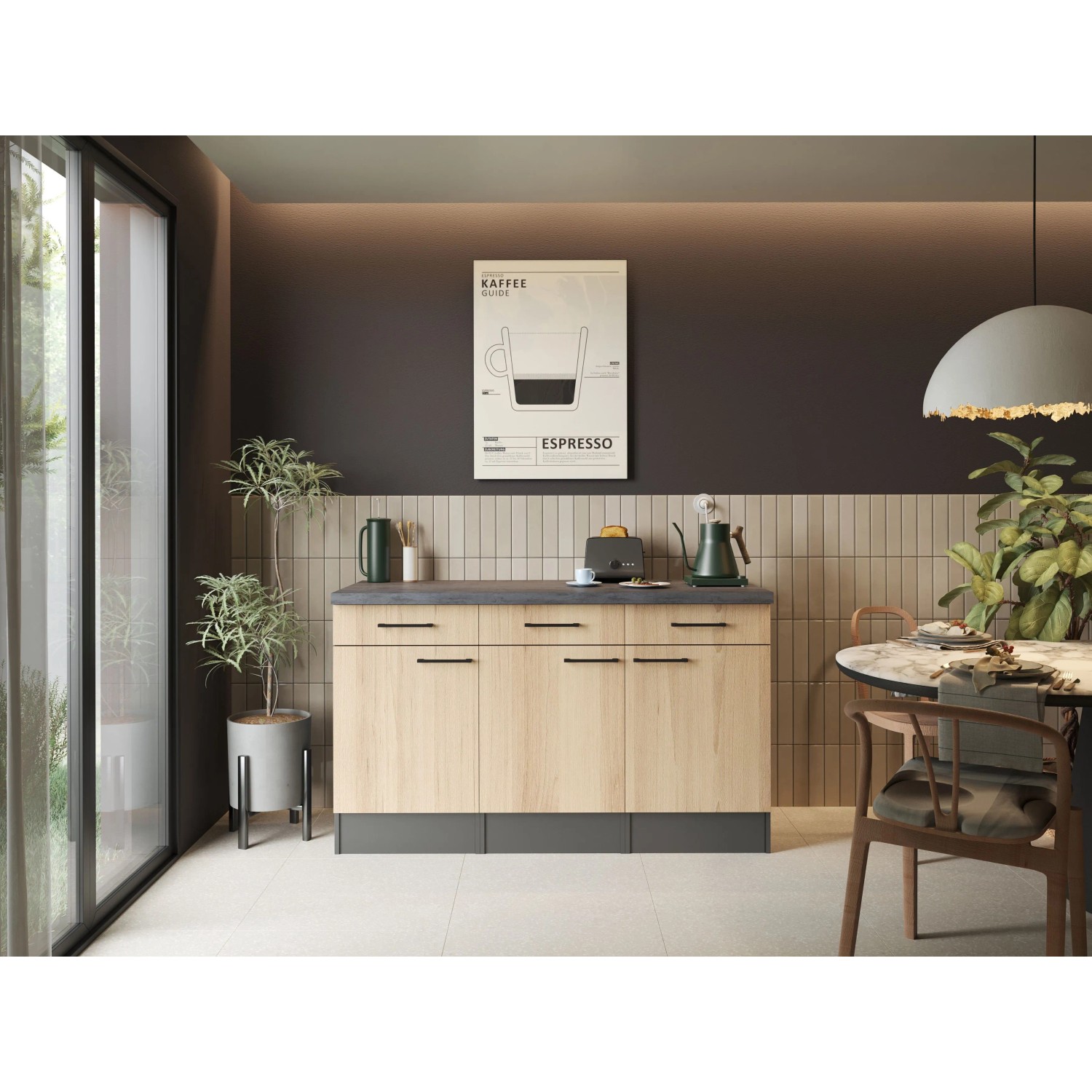 Respekta Sideboard Oliver 150 cm Artisan Eiche Granit Optik