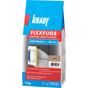 Knauf Flexfuge Universal Caramel 1kg: Flexibler Fugenmörtel für Fliesen und Naturstein, Farbe Caramel.