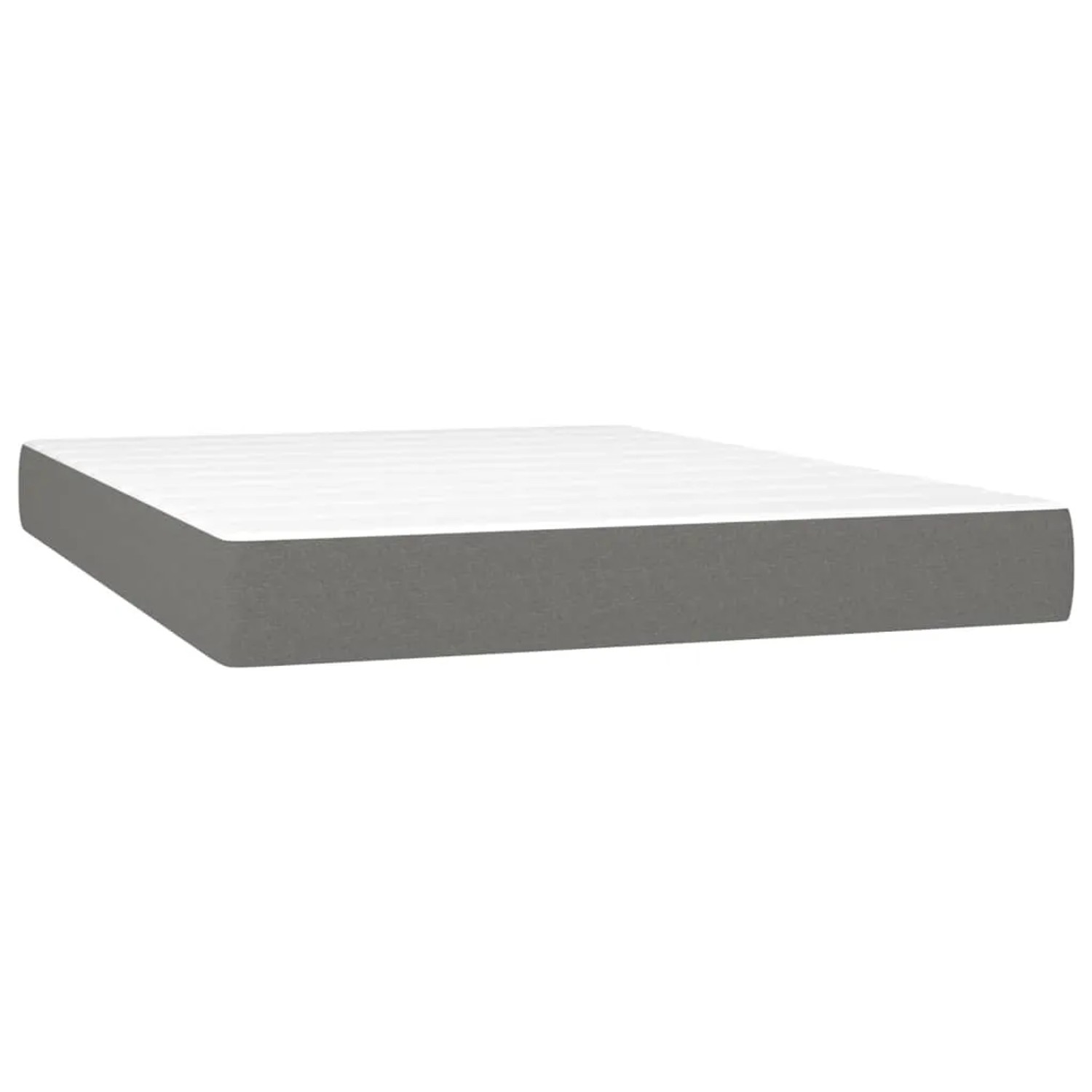 Dunkelgraue vidaXL Boxspringbett Matratze, 140x190 cm, Stoff