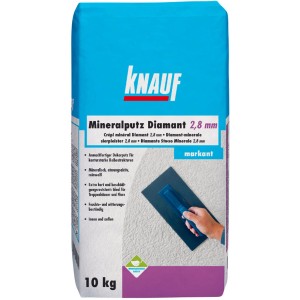 Knauf Diamant Mineralputz, 2,8 mm Körnung, 10 kg Sack. Reibeputz für Innen & Außen.