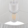 Weiße Lindby Vitore Pendelleuchte aus Textil. Innenansicht mit E27 Fassung und klarem LED-Leuchtmittel.