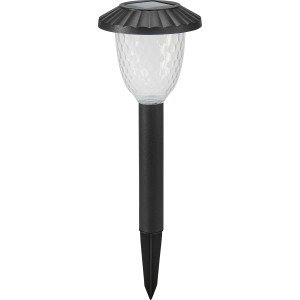 Schwarzer LED-Solarspieß, 39cm hoch, für Gartenwege und Außenbereiche.