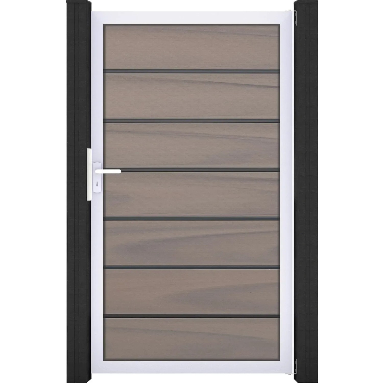 GroJa Solid Grande Premium Steckzauntor 100 x 180 cm Bi-Color Rahmen EV1