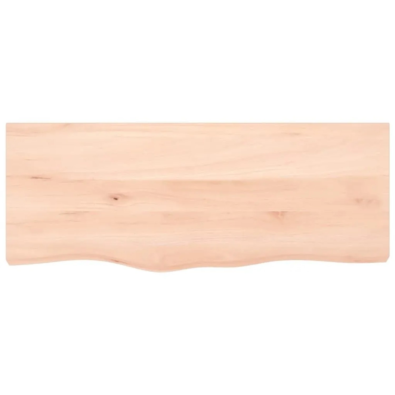 Waschtischplatte aus Eiche mit Halterung. Massivholz, naturfarben. Badmöbel für Waschtische.