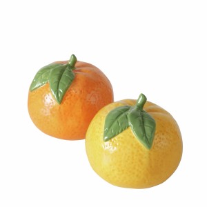 Boltze Dekoaufsteller: Zwei handbemalte Orangen (orange, gelb) als Dekorative Figuren.
