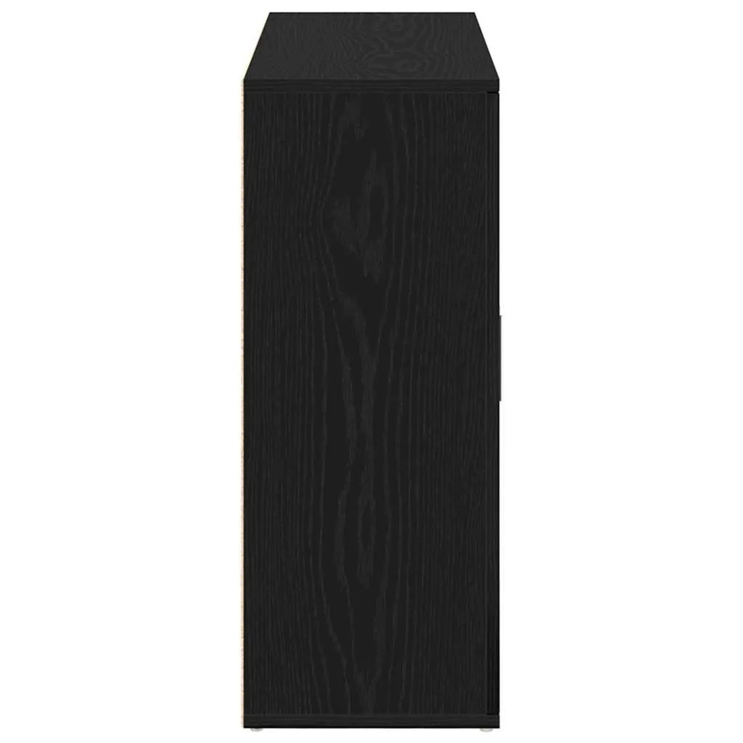 Schwarzes vidaXL Sideboard Eiche, 91x29,5x75cm, aus Holzwerkstoff.