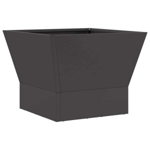Schwarze vidaXL Feuerstelle aus Stahl, 40x40x35 cm, für Garten und Terrasse.