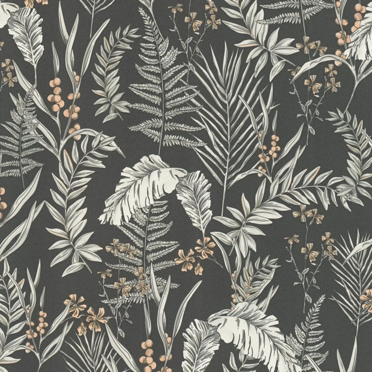 Tadessi Tapete Floral M1-No.4517 Vliestapete in Schwarz