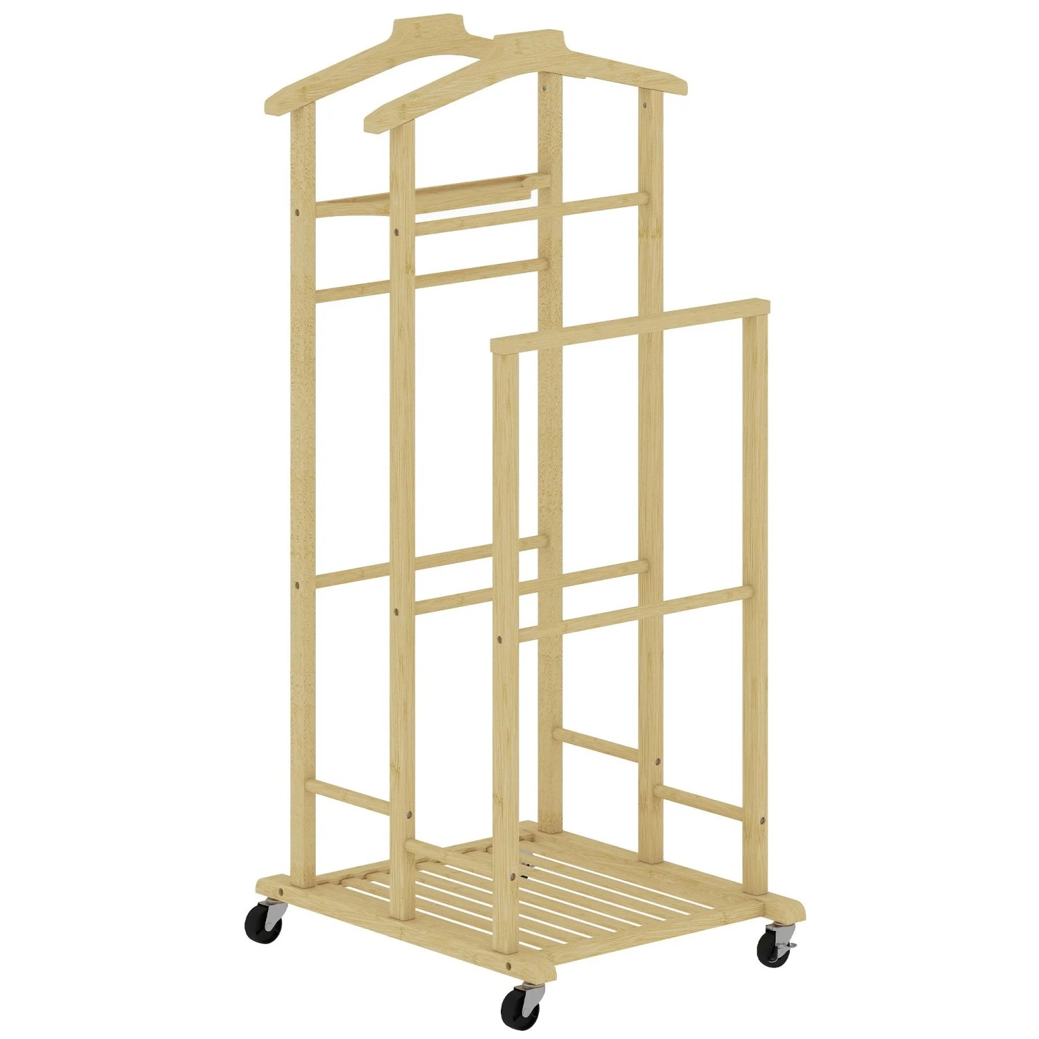 HOMCOM Kleiderständer Bambus 50L x 41B x 105H cm Eiche