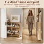 SoBuy Schuhschrank FSR214-N, naturfarben, mit 4 Klappen und Schuhen im Flur.