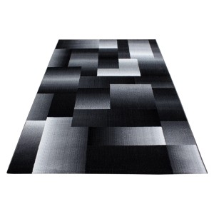Ayyildiz Kurzflorteppich Miami 6560, schwarz, 120x170 cm mit modernem grafischen Muster.