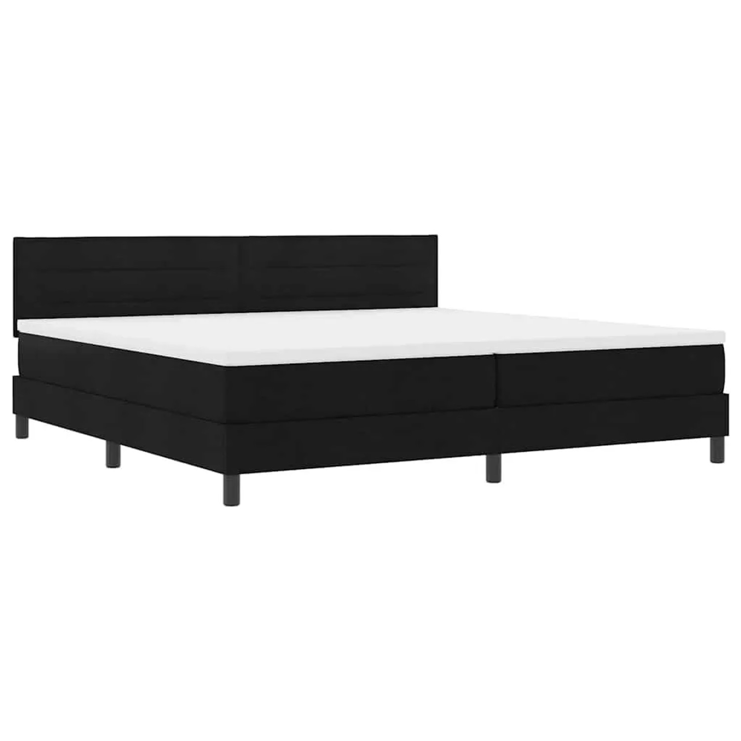 vidaXL Boxspringbett mit Matratze mit LED Schwarz 200 x 200 cm Stoff 3342158