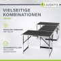 Juskys Multifunktionstisch 3er Set, höhenverstellbar und klappbar, als Tapeziertisch oder Campingtisch.