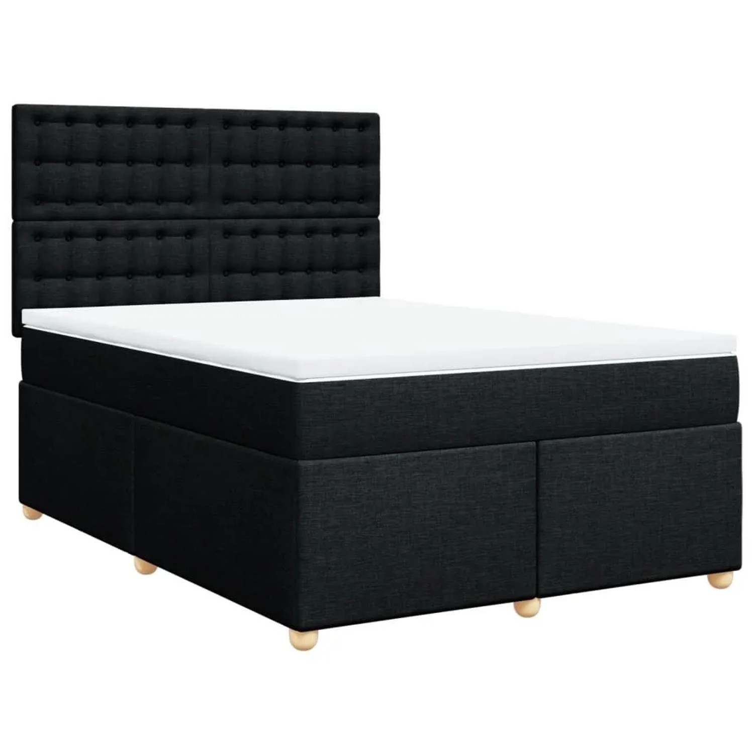 vidaXL Boxspringbett mit Matratze Schwarz 140x190 cm Stoff 3293591 günstig online kaufen