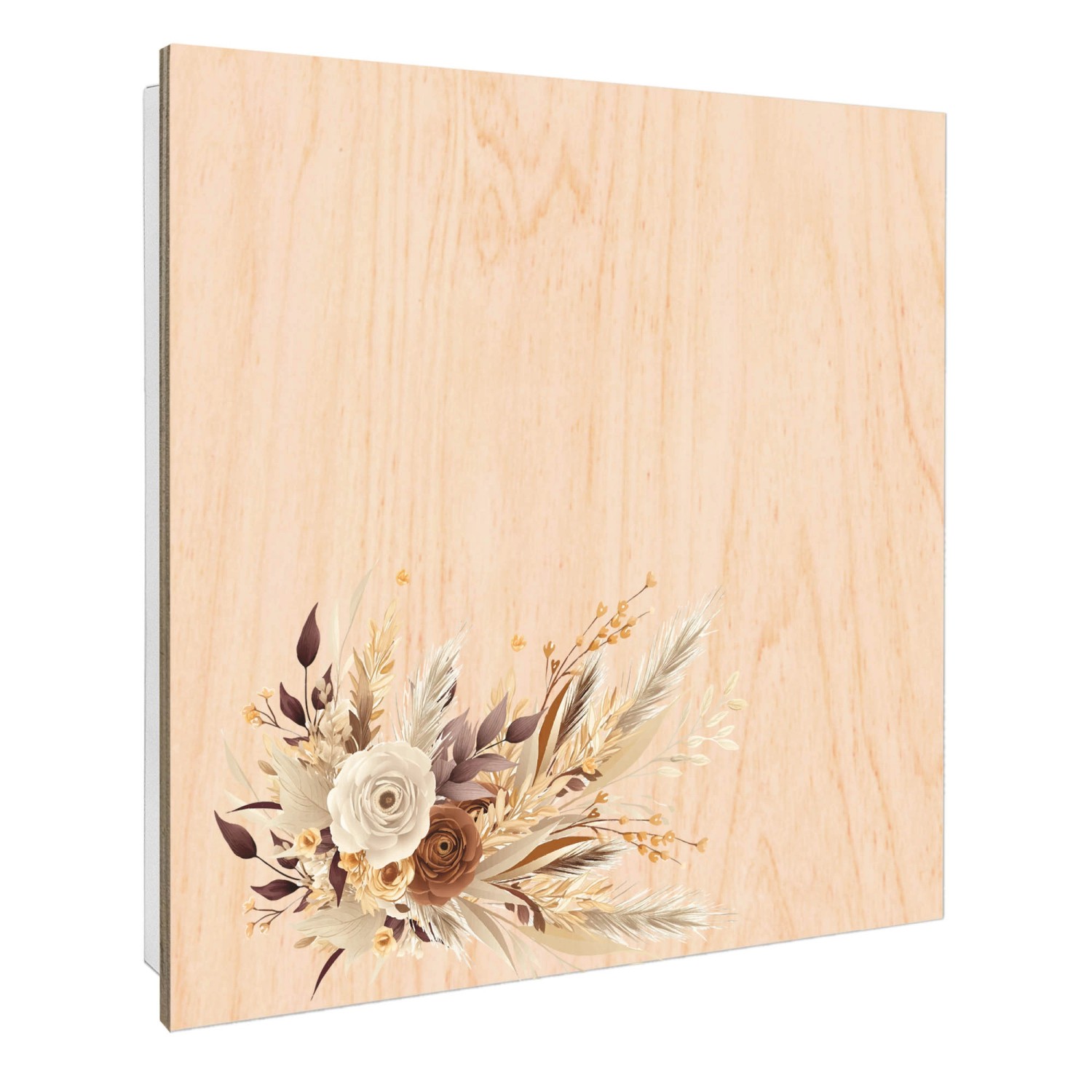 Banjado Großer Schlüsselbox Holz 30x30cm Weiß Scharnier Rechts 50 Haken Sch günstig online kaufen