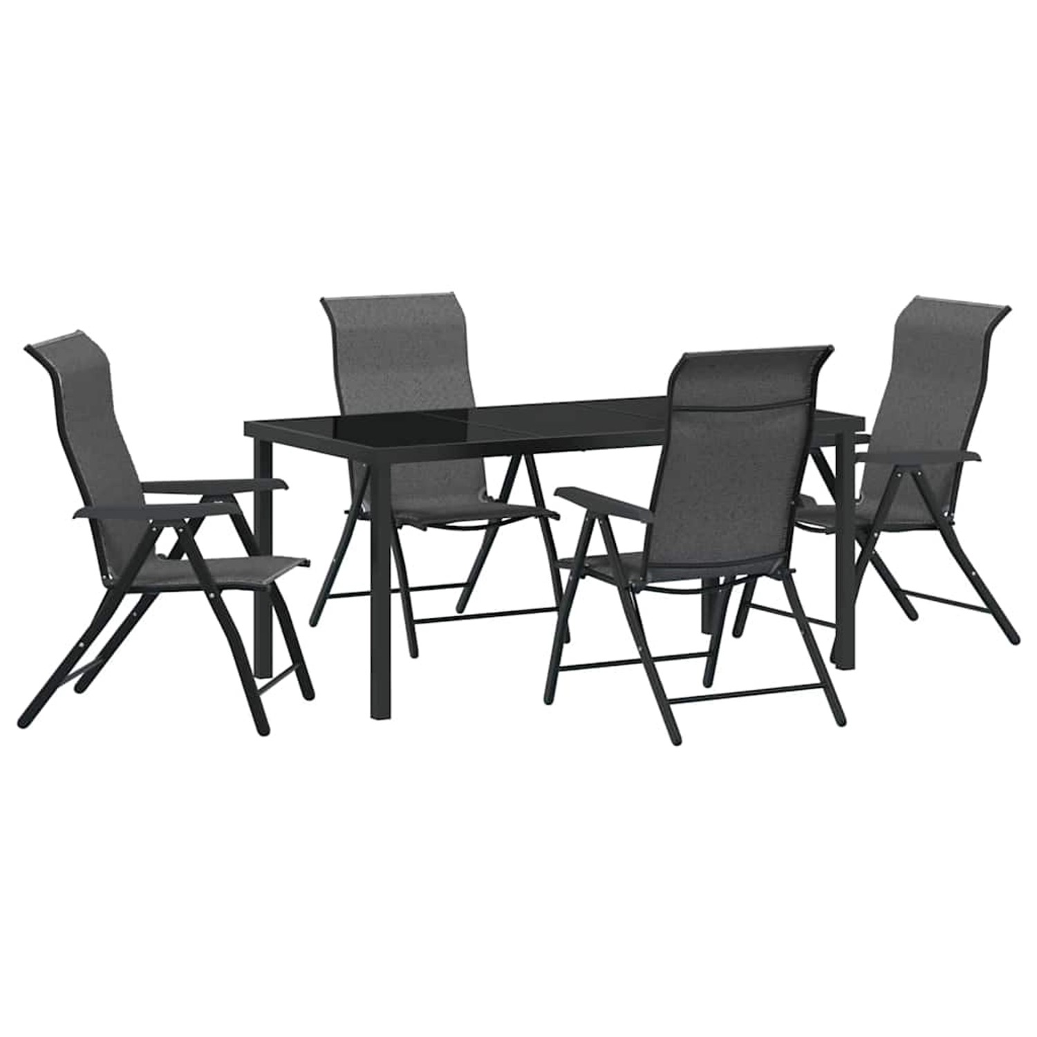 vidaXL Garten Essgruppe Höhenverstellbar 5-Tlg Grau Poly Rattan 3379278 günstig online kaufen