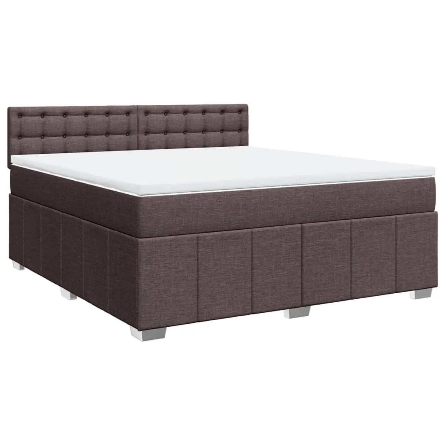 vidaXL Boxspringbett mit Matratze Dunkelbraun 180x200 cm Stoff 3287164