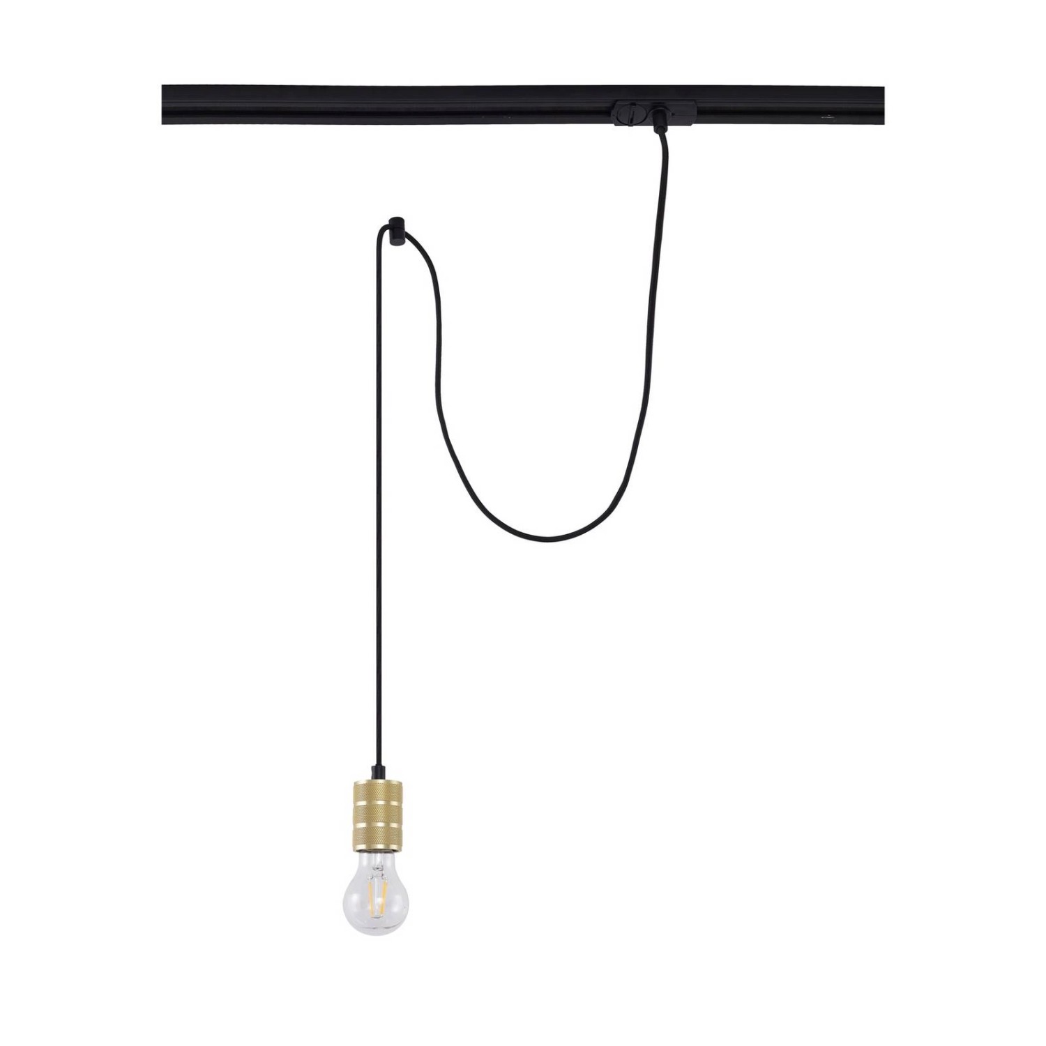 Lindby Stromschienenleuchte Linaro 10031690 Modern in Gold Messing aus Aluminium 1-flammig E27 Wohnzimmerleuchte