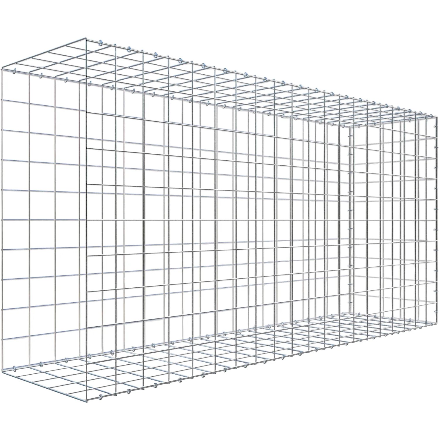 Gabiona C-Ring-Gabione-Anbaukorb Typ 2 100 x 200 x 50 cm Maschenw 10 x 10 cm