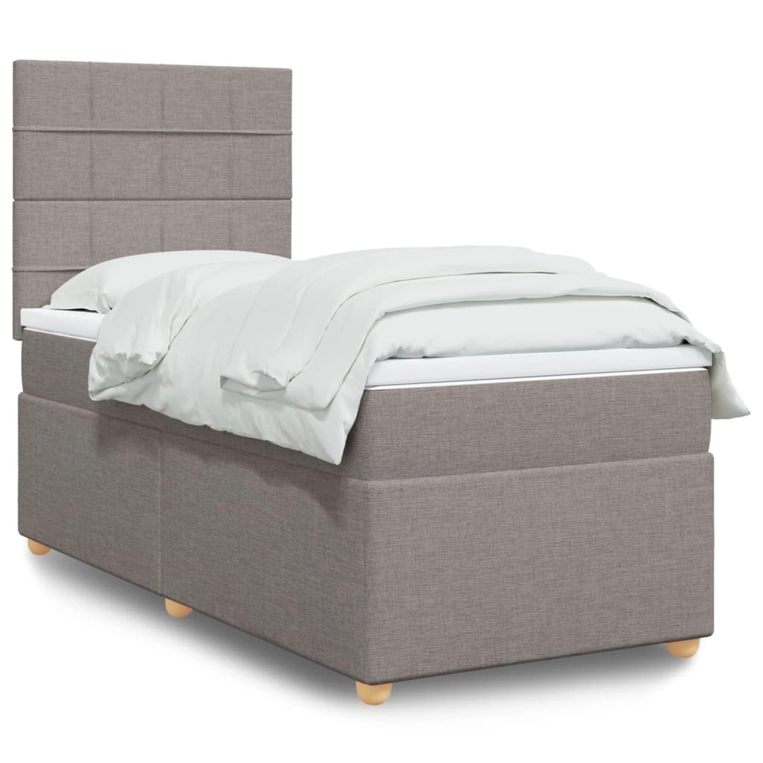 vidaXL Boxspringbett mit Matratze Taupe 90x200 cm Stoff 3293467 günstig online kaufen