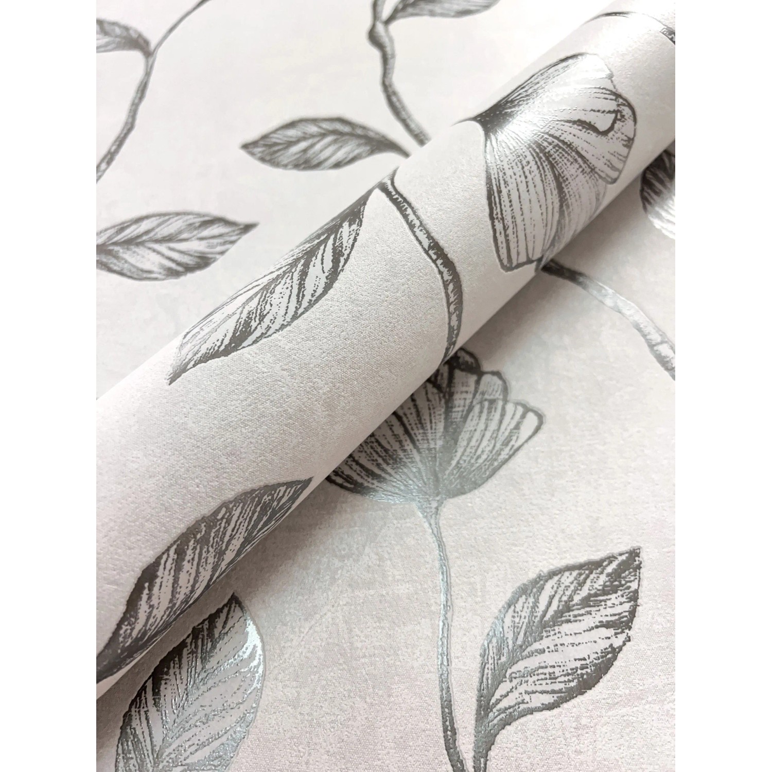 Newroom Vliestapete Koury Silver Blumen Floral FSC® günstig online kaufen