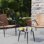 Beliani Bistro Set ZIRIA in Braun/Schwarz: 2 Stühle und 1 Tisch für Terrasse und Garten.