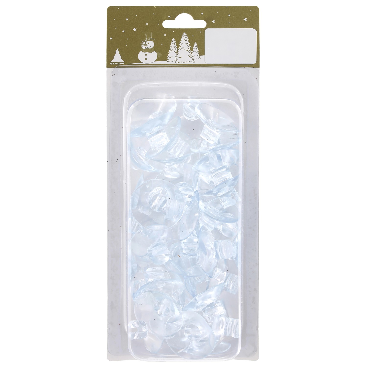 Weihnachts-Deko Saugnäpfeaus Kunststoff Ø 3,5 cm Transparent 48 Stück