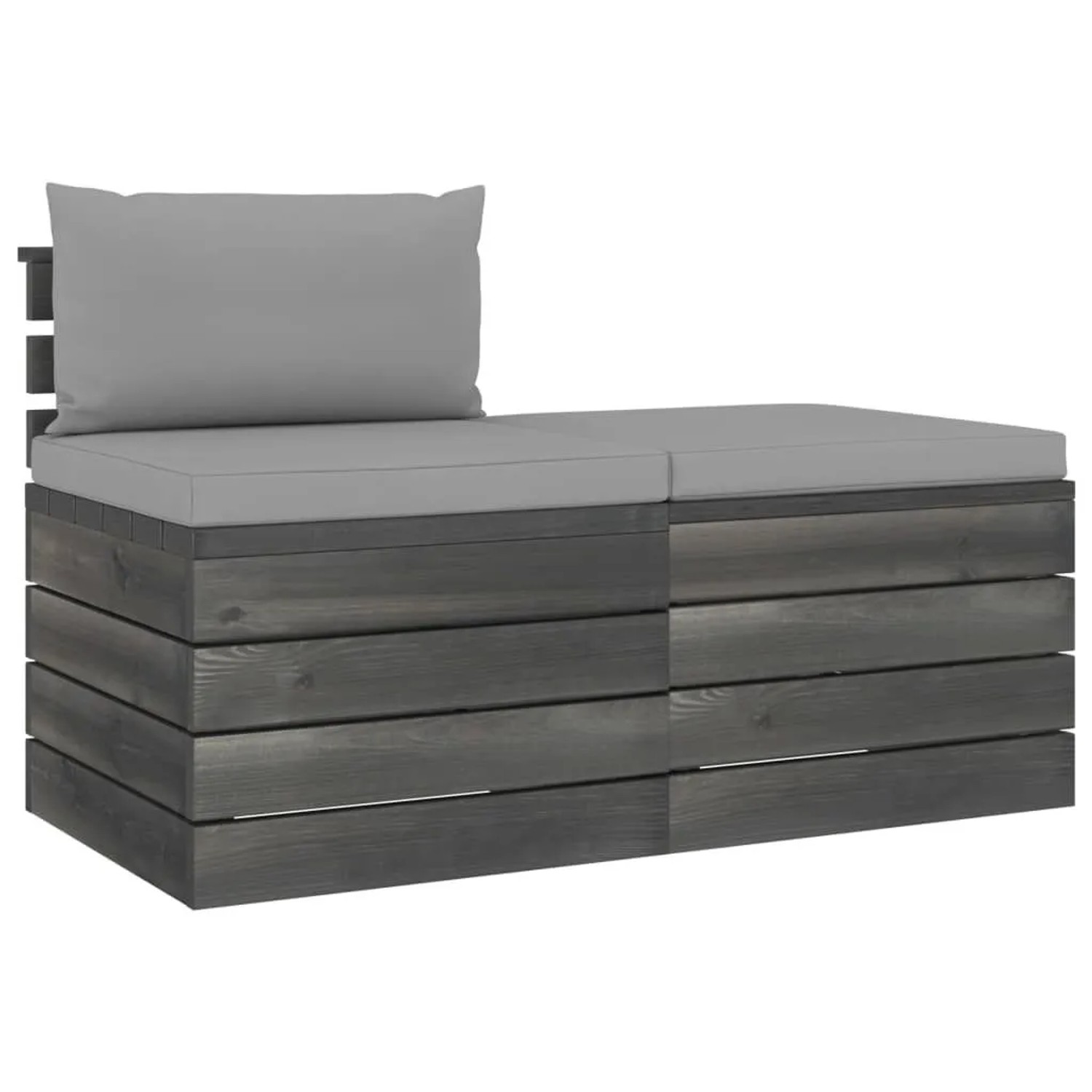 vidaXL 2 Tlg Garten-Sofagarnitur aus Paletten mit Kissen Kiefernholz 3061672