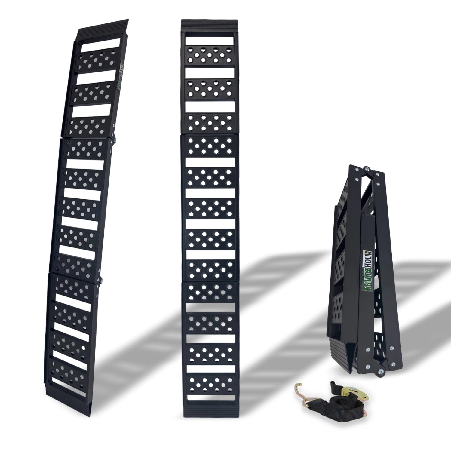 Thumbnail - TRUTZHOLM 1 x Auffahrrampe 2-Fach Klappbar 199cm Traglast 340 kg Alu Schwarz