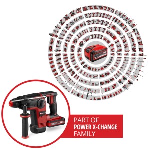 Einhell Akku-Bohrhammer TP-HD 18/28 im Set mit Akku, Ladegerät und Zubehör. Teil der Power X-Change Familie.