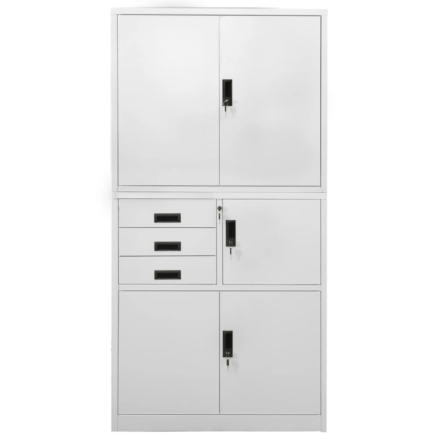 vidaXL Büroschrank Hellgrau 90x40x180 cm Stahl Modell 4