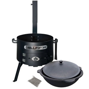 Grillpeter Utschak Asamat Ø50 cm mit Kazan 22L aus Gusseisen und Zubehör