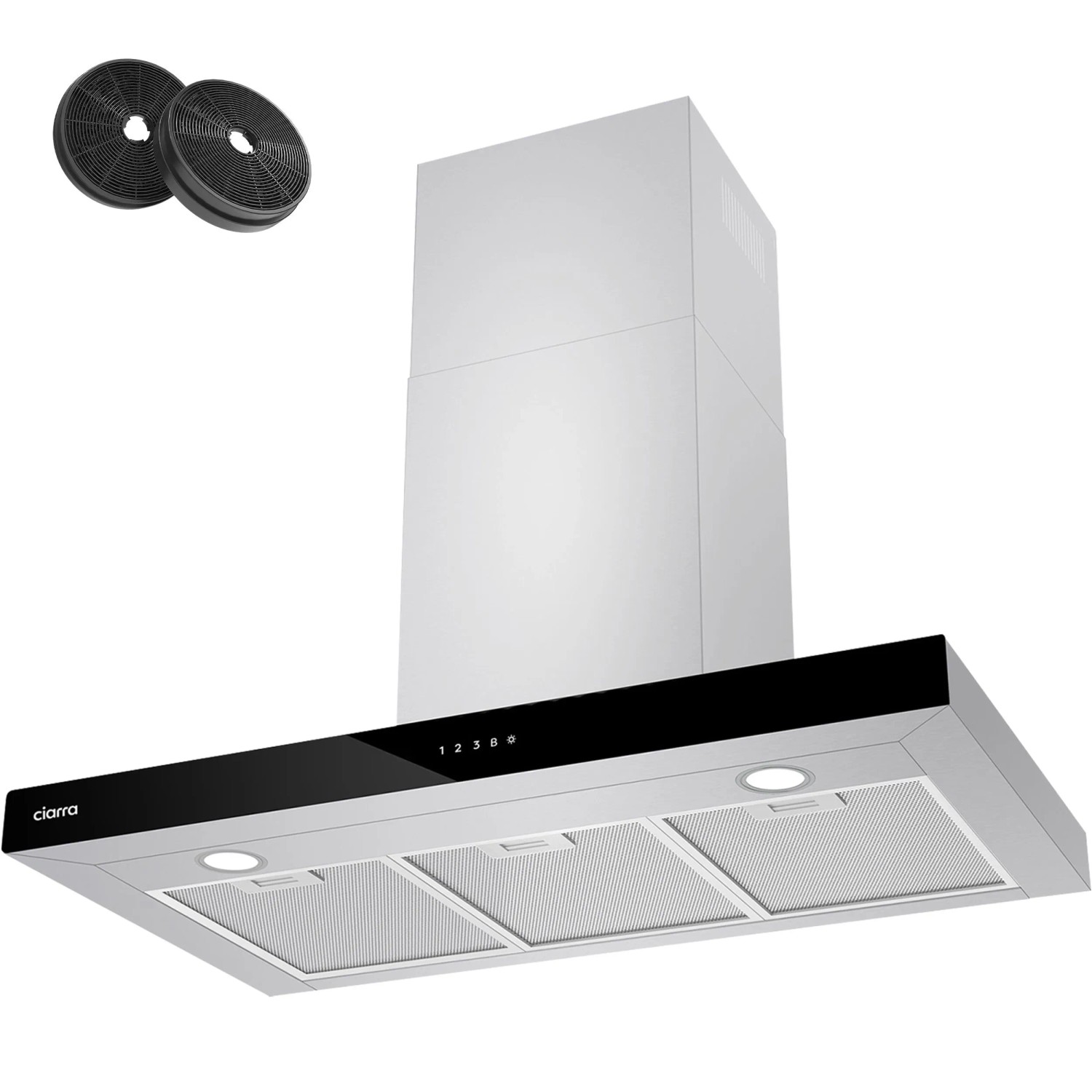 CIARRA Wandhaube 90 cm Dunstabzugshaube A+++ 709 m³/h WIFI-APP Touch Control VMS9102