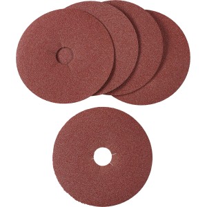 LUX Fiberscheiben Classic, 5 Stück, Ø 125mm, Körnung 100, für Winkelschleifer.