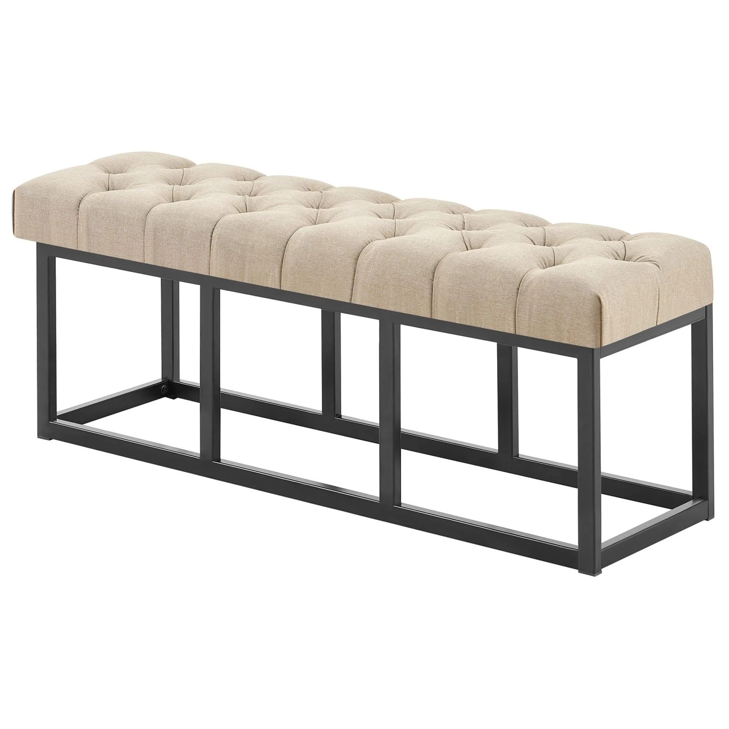 DELUKE Sitzbank MEXICO Stoff Taupe 120x38x46cm Sitzbank Flur Sitzhocker Esszimmerbank Polsterbank Schlafzimmer