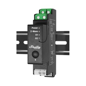 Shelly Relaismodul 2-Kanal Wave Pro 2PM Schwarz für die Hausautomation.