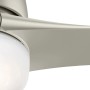 Detailaufnahme: HUNTER FANS Deckenventilator Harmony Nickel mit Opalglasleuchte.