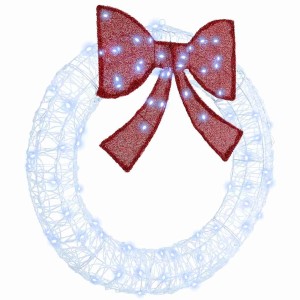 vidaXL Kranz mit LED -Streifenleuchten Kaltweiß 90 cm Acryl 42019126