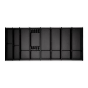 SOTECH Cuisio Besteckeinsatz Höhe 55mm Transluzent Anthrazit mit Messerblock Für Blum Legrabox 473mm Korpusbreite 1200mm